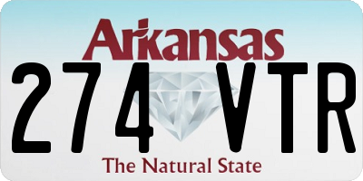 AR license plate 274VTR