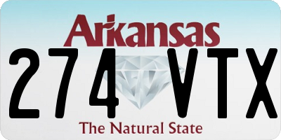 AR license plate 274VTX