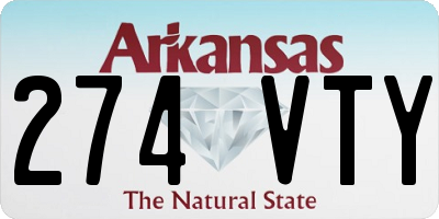 AR license plate 274VTY