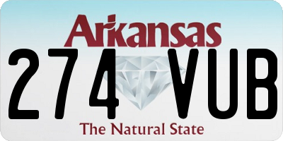 AR license plate 274VUB