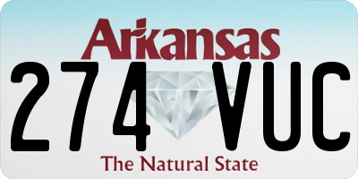 AR license plate 274VUC