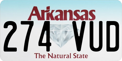 AR license plate 274VUD