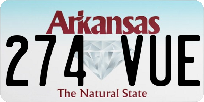 AR license plate 274VUE