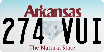 AR license plate 274VUI
