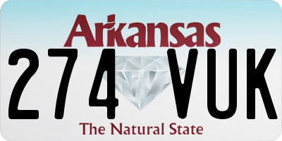 AR license plate 274VUK