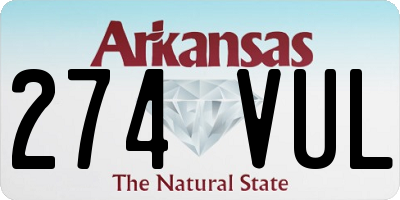 AR license plate 274VUL