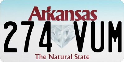 AR license plate 274VUM