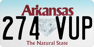 AR license plate 274VUP