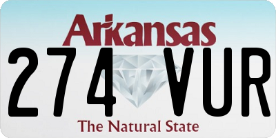 AR license plate 274VUR
