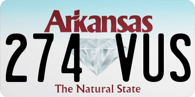 AR license plate 274VUS