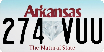 AR license plate 274VUU