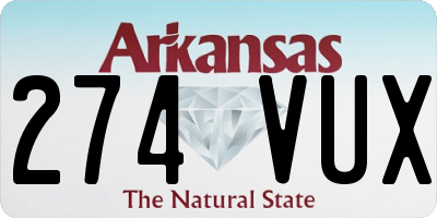 AR license plate 274VUX
