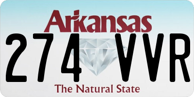 AR license plate 274VVR