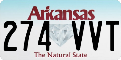 AR license plate 274VVT