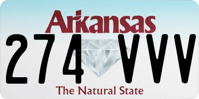 AR license plate 274VVV