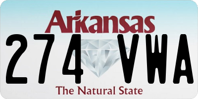 AR license plate 274VWA