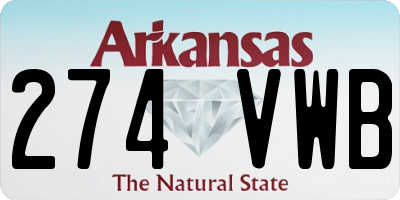 AR license plate 274VWB