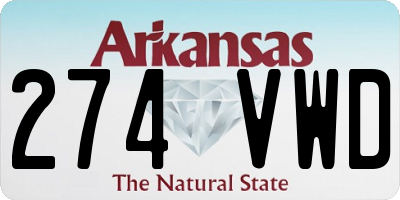AR license plate 274VWD