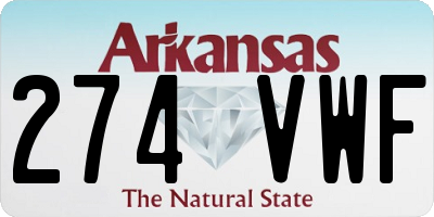 AR license plate 274VWF