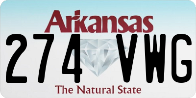 AR license plate 274VWG