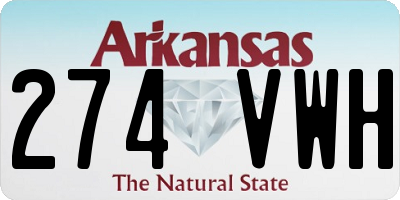 AR license plate 274VWH