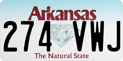 AR license plate 274VWJ