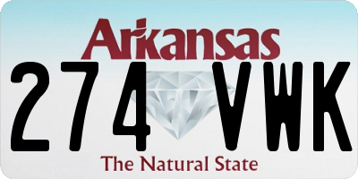 AR license plate 274VWK