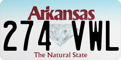 AR license plate 274VWL