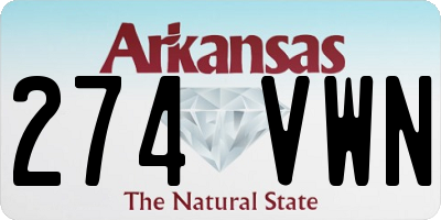 AR license plate 274VWN