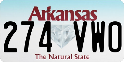 AR license plate 274VWO