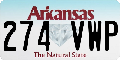 AR license plate 274VWP