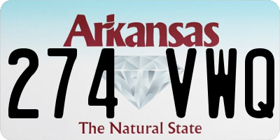 AR license plate 274VWQ