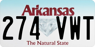 AR license plate 274VWT
