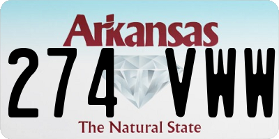AR license plate 274VWW