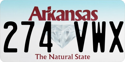 AR license plate 274VWX