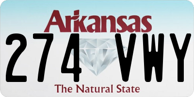 AR license plate 274VWY