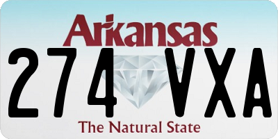 AR license plate 274VXA
