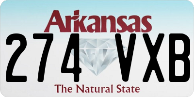 AR license plate 274VXB