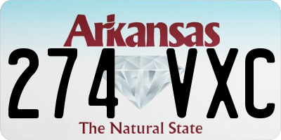 AR license plate 274VXC