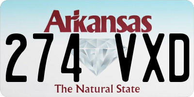 AR license plate 274VXD