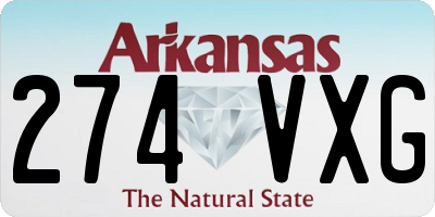 AR license plate 274VXG