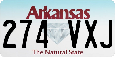 AR license plate 274VXJ
