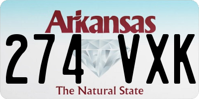 AR license plate 274VXK