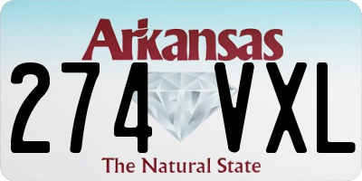 AR license plate 274VXL