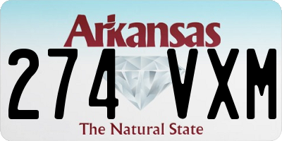 AR license plate 274VXM
