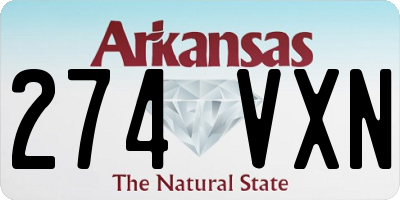 AR license plate 274VXN