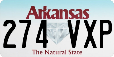 AR license plate 274VXP