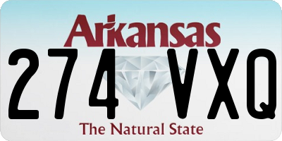 AR license plate 274VXQ