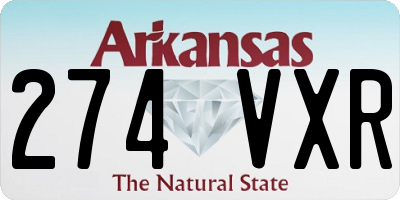AR license plate 274VXR