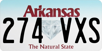 AR license plate 274VXS